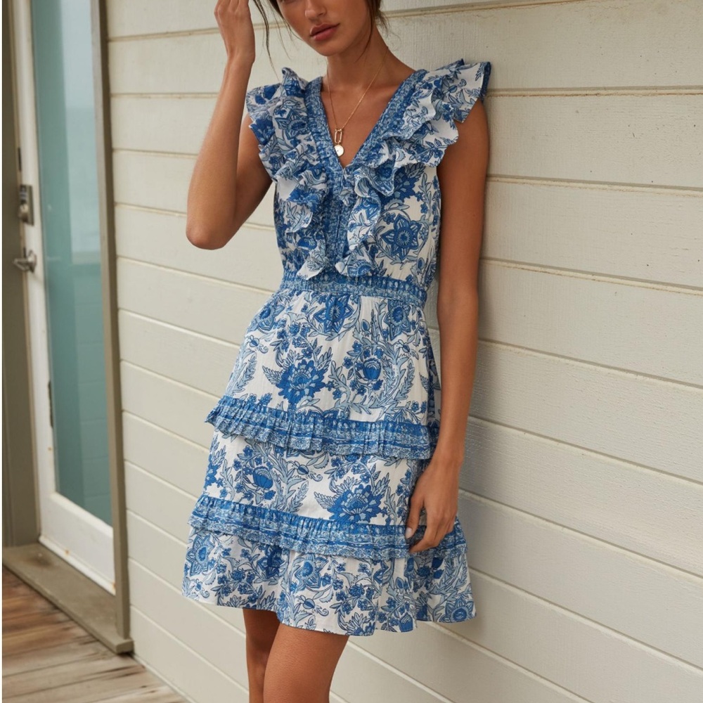 Ro's Garden Dante Ruffle Dress NWT Sz S